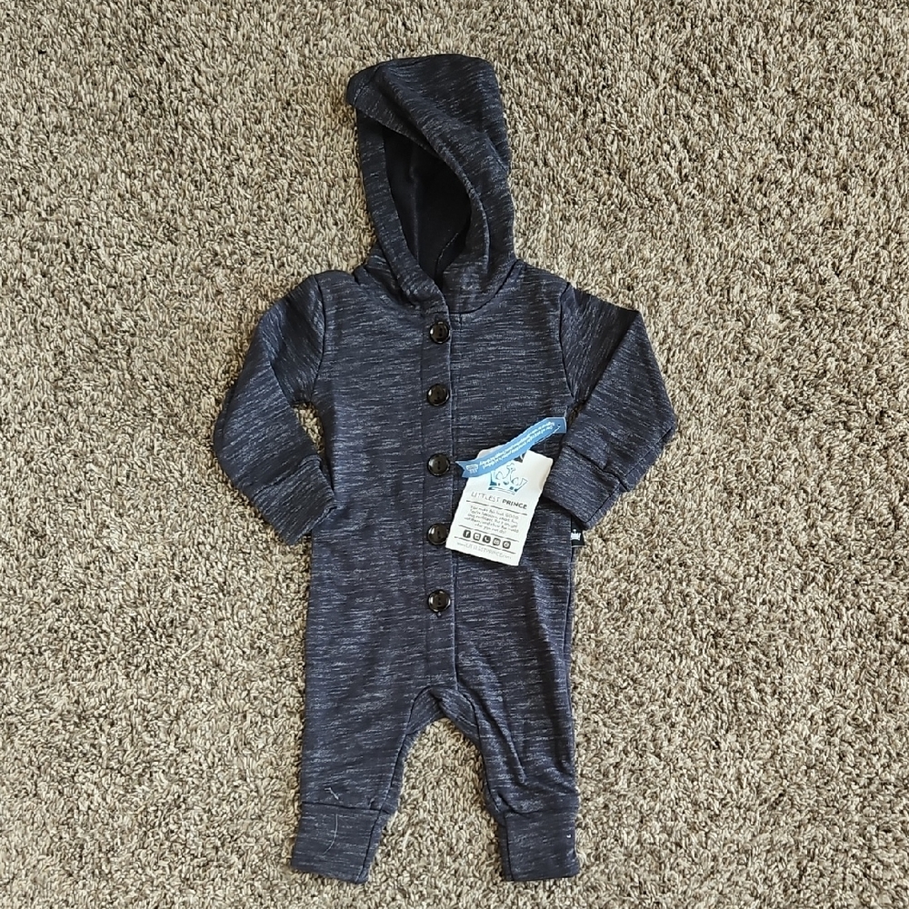 Navy Blue Hooded Kids Footie